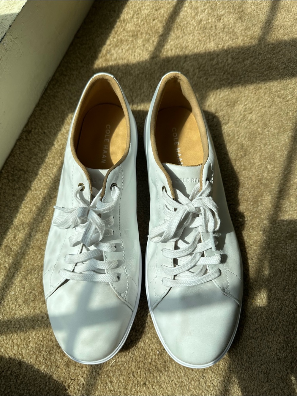 Cole Haan White Low-Top Leather Sneakers